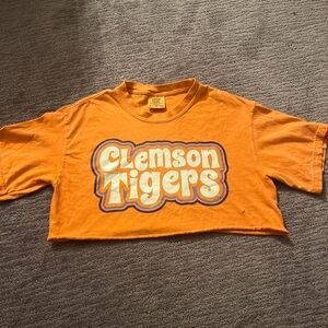 Vintage 90's Orange Clemson Tigers crop top #retro #clemson